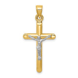 Two-Tone Hollow Crucifix Pendant