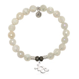 Moonstone Gemstone Bracelet with XO Sterling Silver Charm