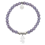 Thank You Charm with Purple Cats Eye Charity Bracelet
