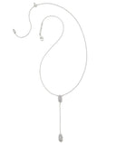 Kendra Scott Grayson Silver Y Necklace in White Crystal