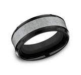 THE KNIGHT - Tantalum & Titanium Swirl Texture Wedding Band