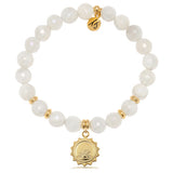 Gold Collection- Madagascar Quartz Gemstone Bracelet with Sunsets Gold Charm