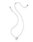 Kendra Scott Mini Elisa and Dira Silver Necklace in Green Lab-Grown Opal