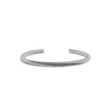 Silver Cuff Twist Pattern Bracelet