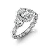 Oval Halo Diamond Semi-Mount Engagement Ring