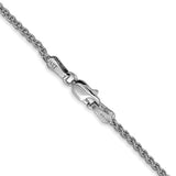 White Gold 1.7mm Spiga/Wheat Chain, 22