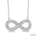 Infinity Shape Silver Diamond Fashion Pendant
