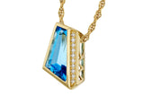 Swiss Blue Topaz & Diamond Pendant