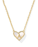 Kendra Scott Heart Letter A Gold Ivory Mother of Pearl Short Pendant Necklace