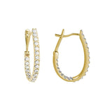 Diamond Inside/Outside Oval Hoops