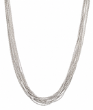 Silver Diamond-Cut Multi-Strand Drape Necklace, 16.5"
