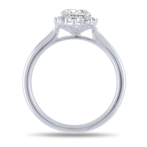 Round Diamond Graduated Halo Semi-Mount Engagement Ring