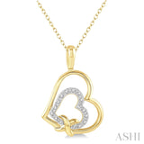 Gold Vermeil Diamond Double Heart Pendant