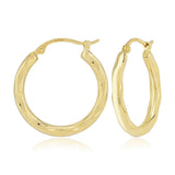 Gold Vermeil Embossed Wave Hoops