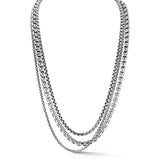 JAI Silver Triple-Strand Necklace, 20"