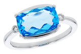Blue Topaz & Diamond Ring