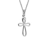 Silver Palm Cross Pendant