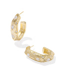 Kendra Scott Holland Gold Hoop Earrings in White Crystal