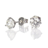 2.44ctw Round Diamonds White 14 Karat Gold Martini/3-Prong Stud Earrings