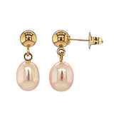 Pink Pearl Dangle Earrings