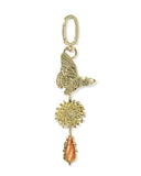 Kendra Scott Butterfly Bag Charm with Orange Iridescent Abalone
