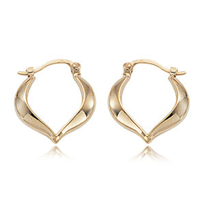 14ky Heart Shape Hoop Earrings with Snap Down Wire Closure