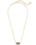 Kendra Scott Elisa Gold Pendant Necklace in Platinum Drusy
