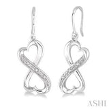 Silver & Diamond Infinity Heart Earrings