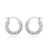 Silver Small Swirl Shell Hoop Earrings