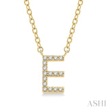 Petite 'E' Initial Diamond Necklace