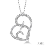 Double Heart Shape Diamond Pendant