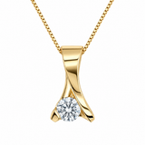 Diamond Solitaire Swoop Pendant
