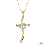 Diamond Cross & Heart Shape Pendant