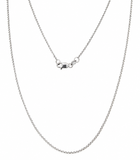 18kt White Gold 1.1mm Rolo Chain, 16"