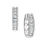 Diamond 3-Row Huggie Earrings