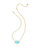 Kendra Scott Elisa Statement Gold Light Teal Kyocera Opal Short Pendant Necklace