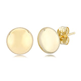 Gold 8mm Flattened Ball Stud Earrings