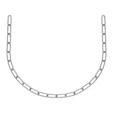 Silver Textured Paperclip Link Necklace, 24