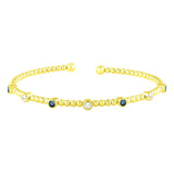 Sapphire & Diamond Beaded Flex Bangle