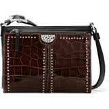 Brighton Pretty Tough City Organizer, Black/Chocolate Croco