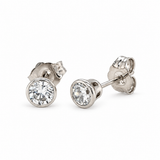 Bezel-Set CZ Stud Earrings