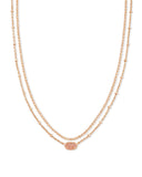 Kendra Scott Emilie Rose Gold Multi Strand Necklace in Sand Drusy