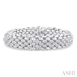 Silver Bold Diamond Mesh Bracelet, 6