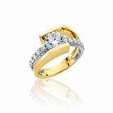 Diamond Split Outer Band Semi-Mount Ring