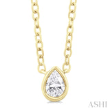 Petite Pear Diamond Bezel Solitaire Necklace
