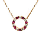 Ruby & Diamond Circle Necklace