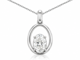 Lab-Grown Oval Diamond Frame Pendant