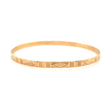 Rhombus Pattern Gold Bangle, 7.75