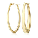 Gold Vermeil Oval Tapered Hoops