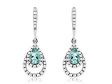 Aquamarine & Diamond Dangle Earrings